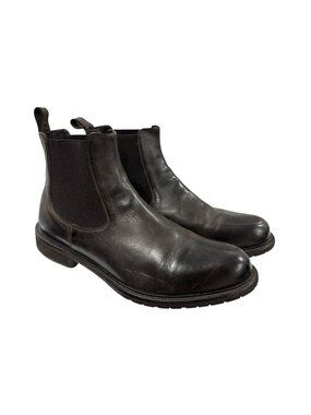 Men's Leather Chelsea Boots By J&M 1850 Size 10M Brown Slip-On Handmade Rubber S